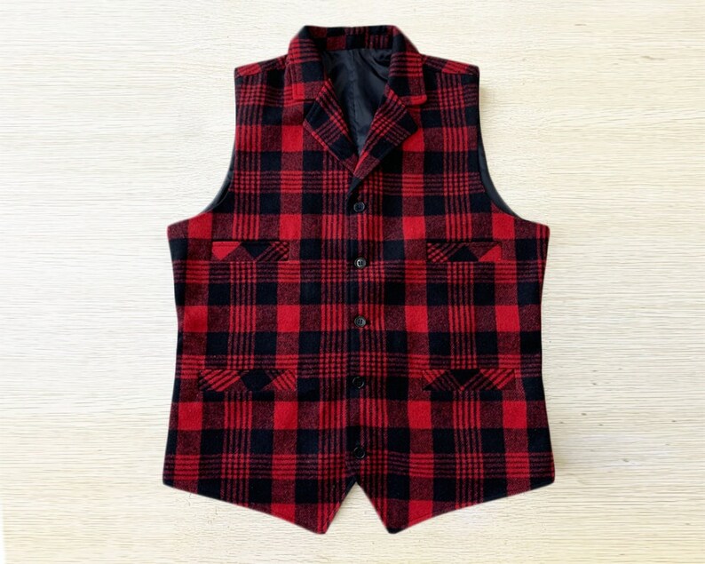 plaid christmas vest