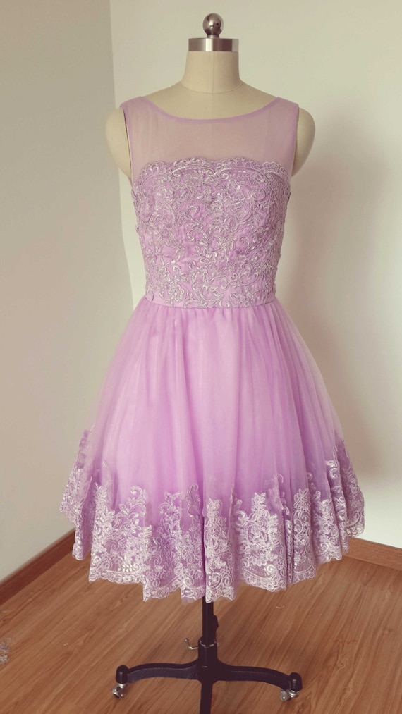 2015 Lila púrpura encaje azul tul vestido de fiesta - Etsy México