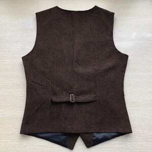 Mens Vest Made to Order Coffee Wedding Prom Waistcoat Casual Business V-neck 3 Pockets 5 Buttons image 2