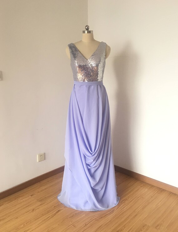 lavender and silver bridesmaid dresses