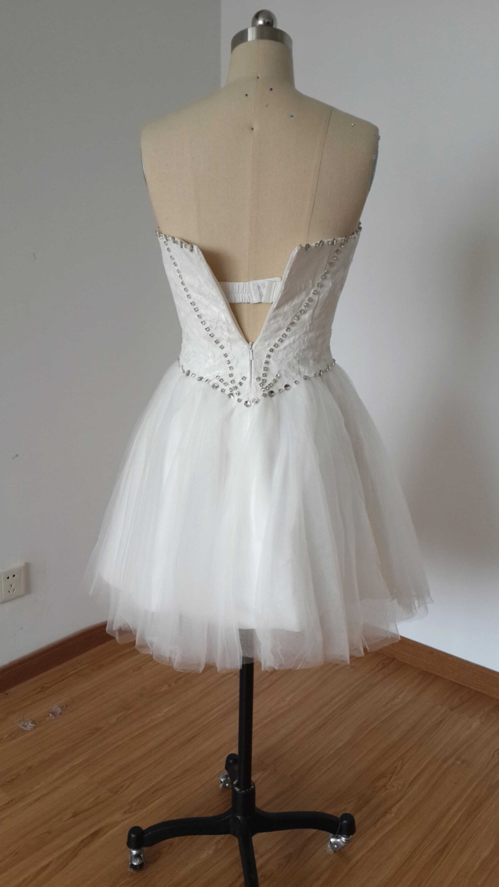Plus Size Ivory Sweetheart Strapless Soft Tulle with Beading Size 26 - #3895 main image 0