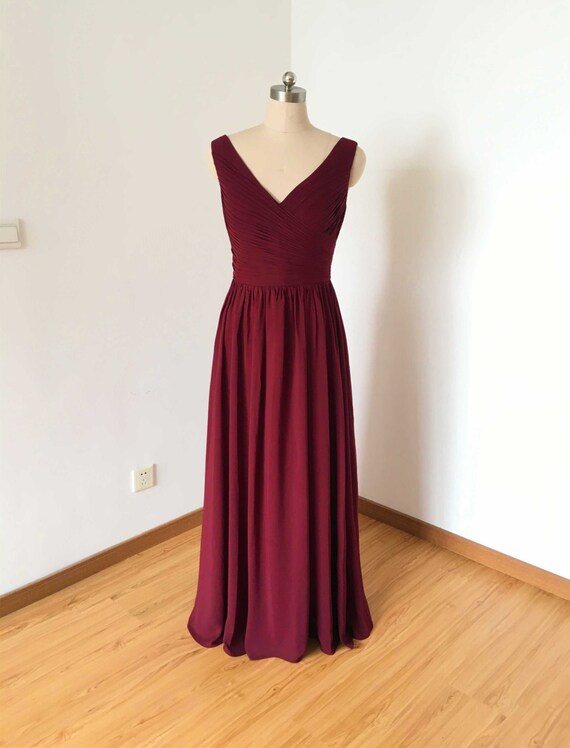 etsy burgundy bridesmaid dress