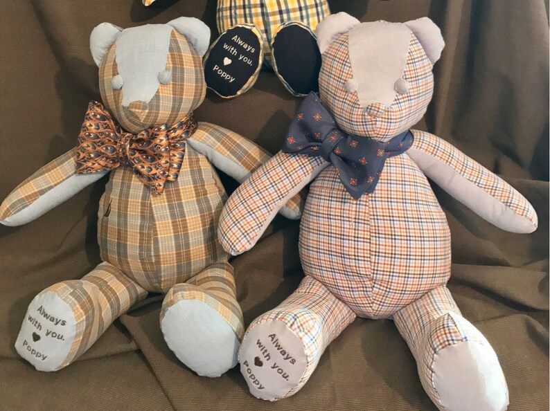18 Memory Bear made from your loved ones clothing