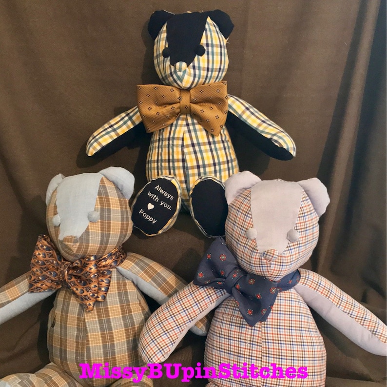18 Memory Bear made from your loved ones clothing
