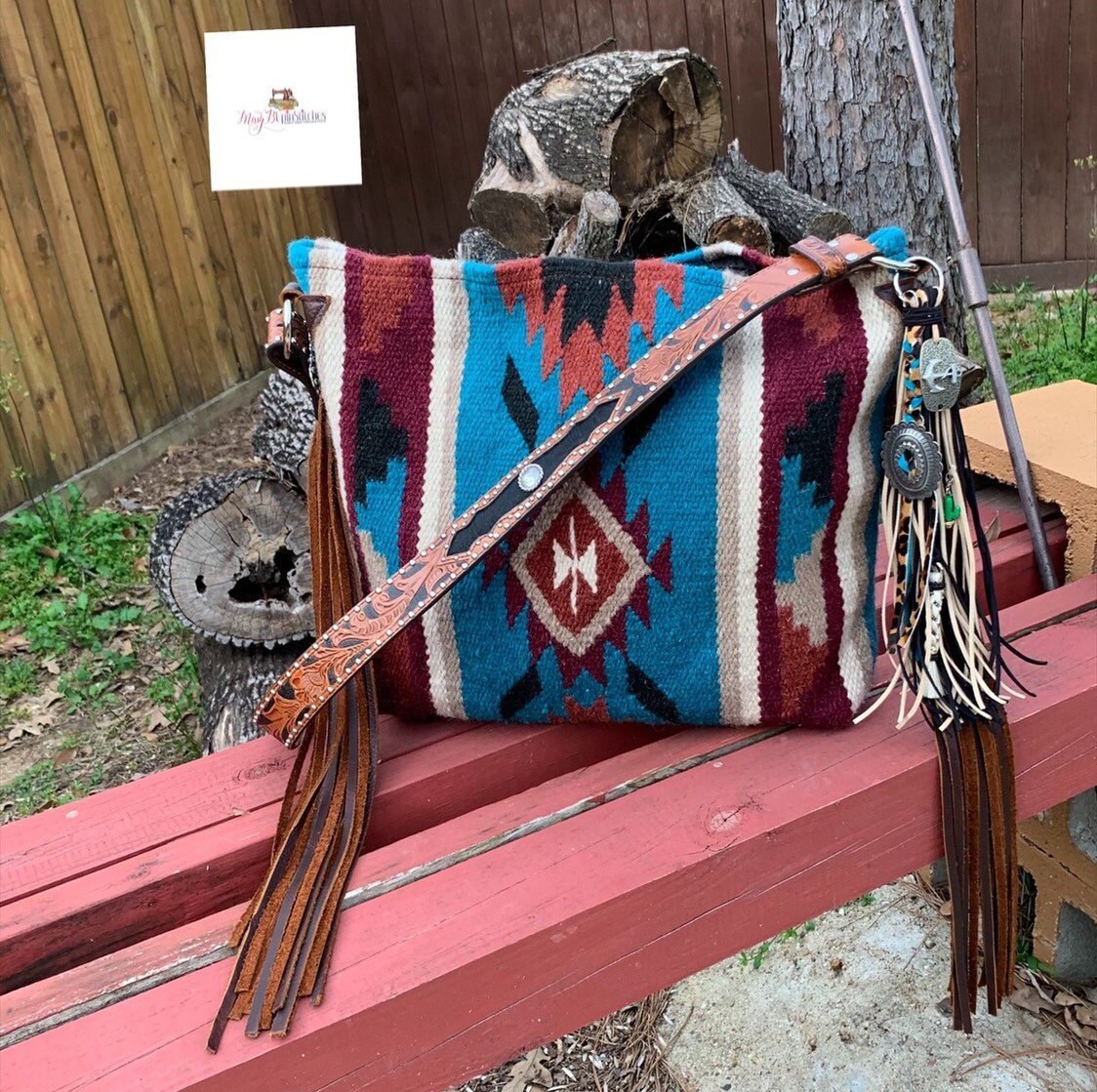 Turquoise Saddle Blanket Bag Navajo Blanket Saddle Blanket Bag