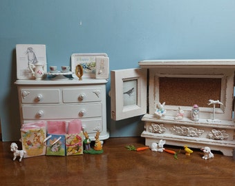 Miniature Dollhouse Easter Decorations, Diorama, Fashion Dolls