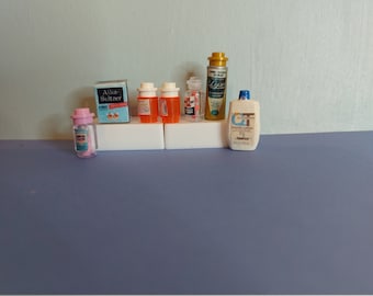 1:6 Scale Dollhouse Medicines, first aid ,Replicas of Name Brand Products, Retro  Mid Century items