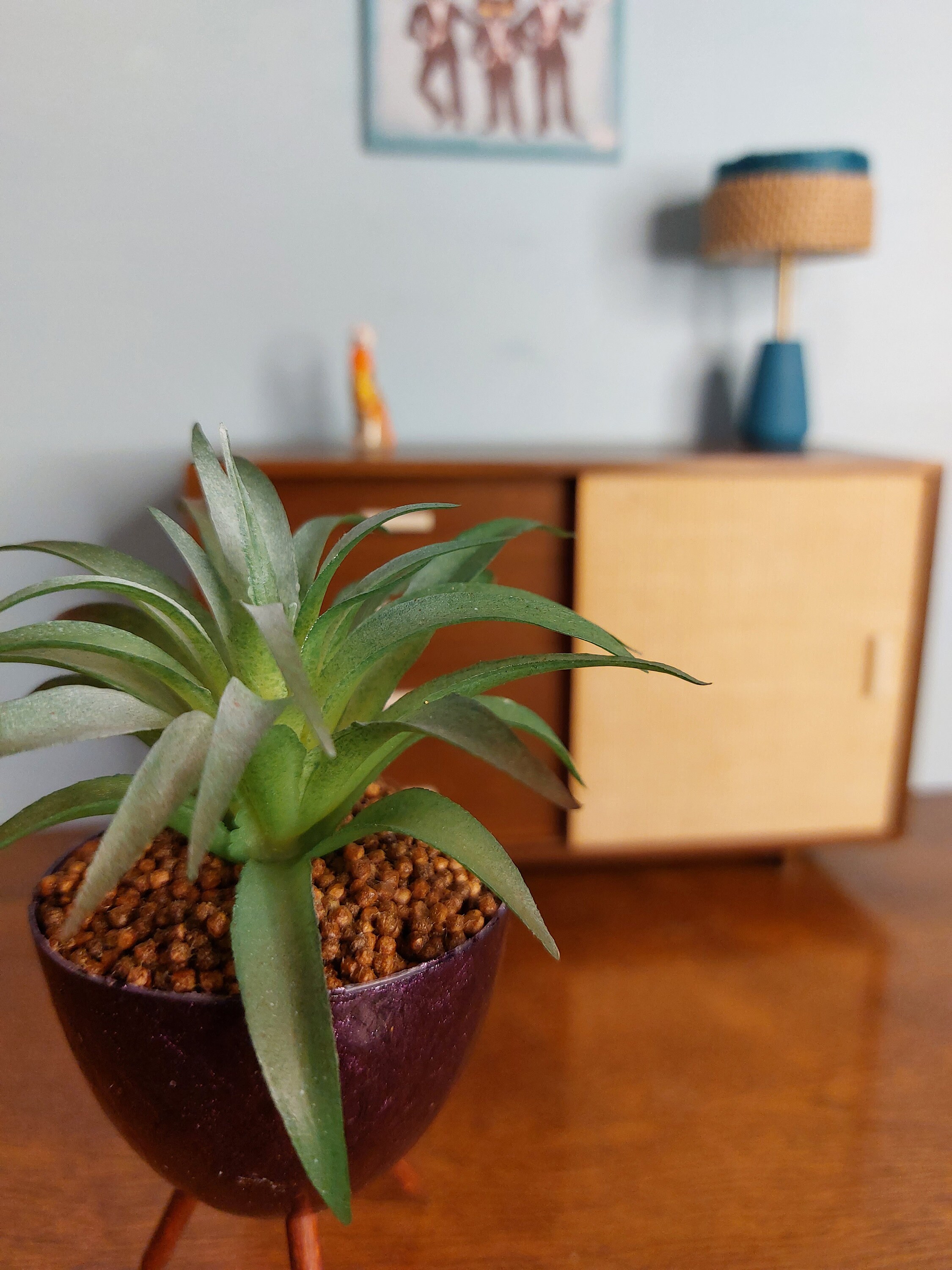 Miniature Dollhouse Plants in Mid Century Pots Large Diorama Etsy