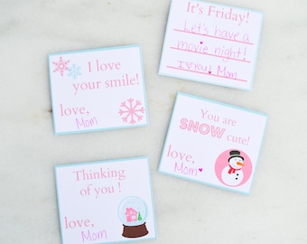 Winter Lunch Box Notes - Pink