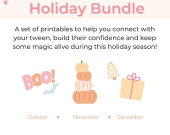 Confidence and Connection Printables for Tweens - HOLIDAY BUNDLE