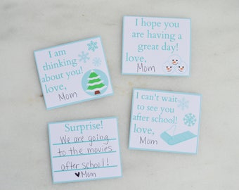 Winter Lunch Box Notes - Blue