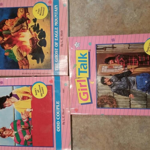 Early 90s 3 Girl Talk Books for young readers L.E. Blair