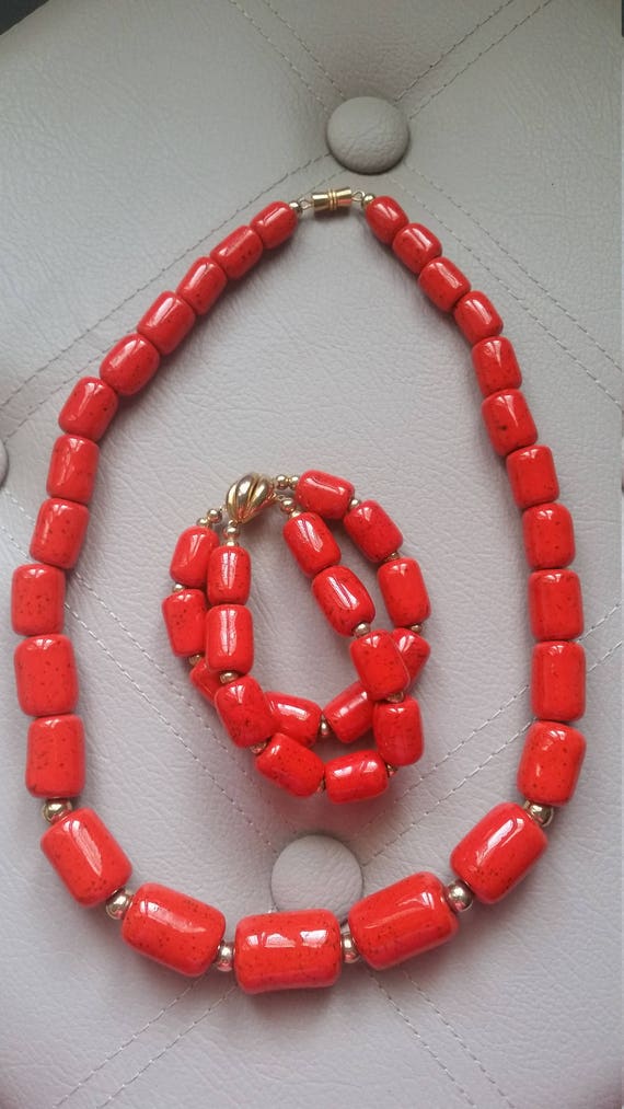 Red Vintage 70's Costume Jewelry - image 1