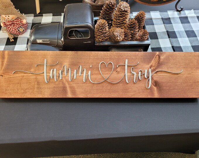 Couples Name Plaque by BurningCountry.com