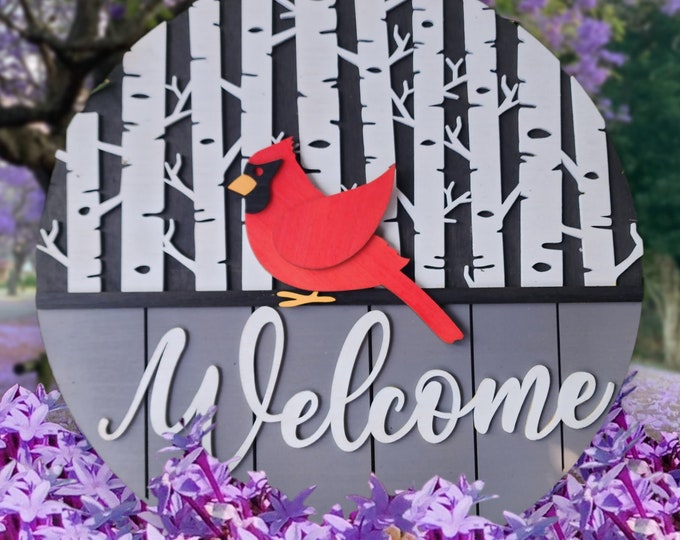 Cardinal Welcome Door Hanger