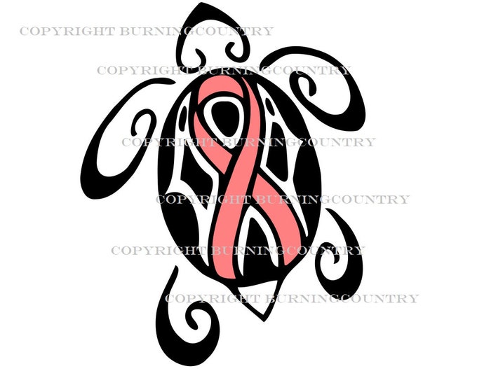 Breast Cancer Turtle SVG