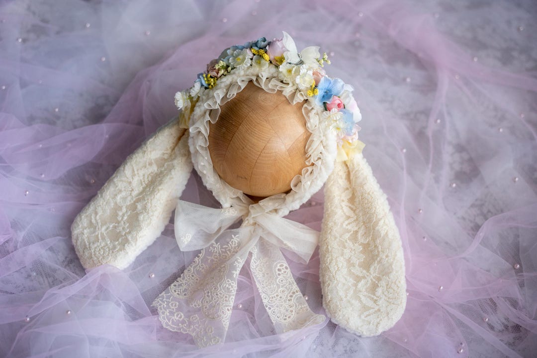 Sitter Bunny Bonnet, Fuzzy Bunny Hat, Easter, Bunny Hat, Bunny, Baby ...