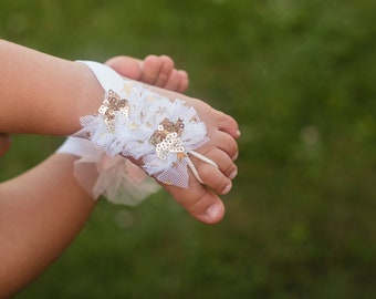 RTS, Baby barefoot sandals, Stars barefoot, Sitter barefoot shoes, barefoot sandals, Stars shoes, White barefoot sandals