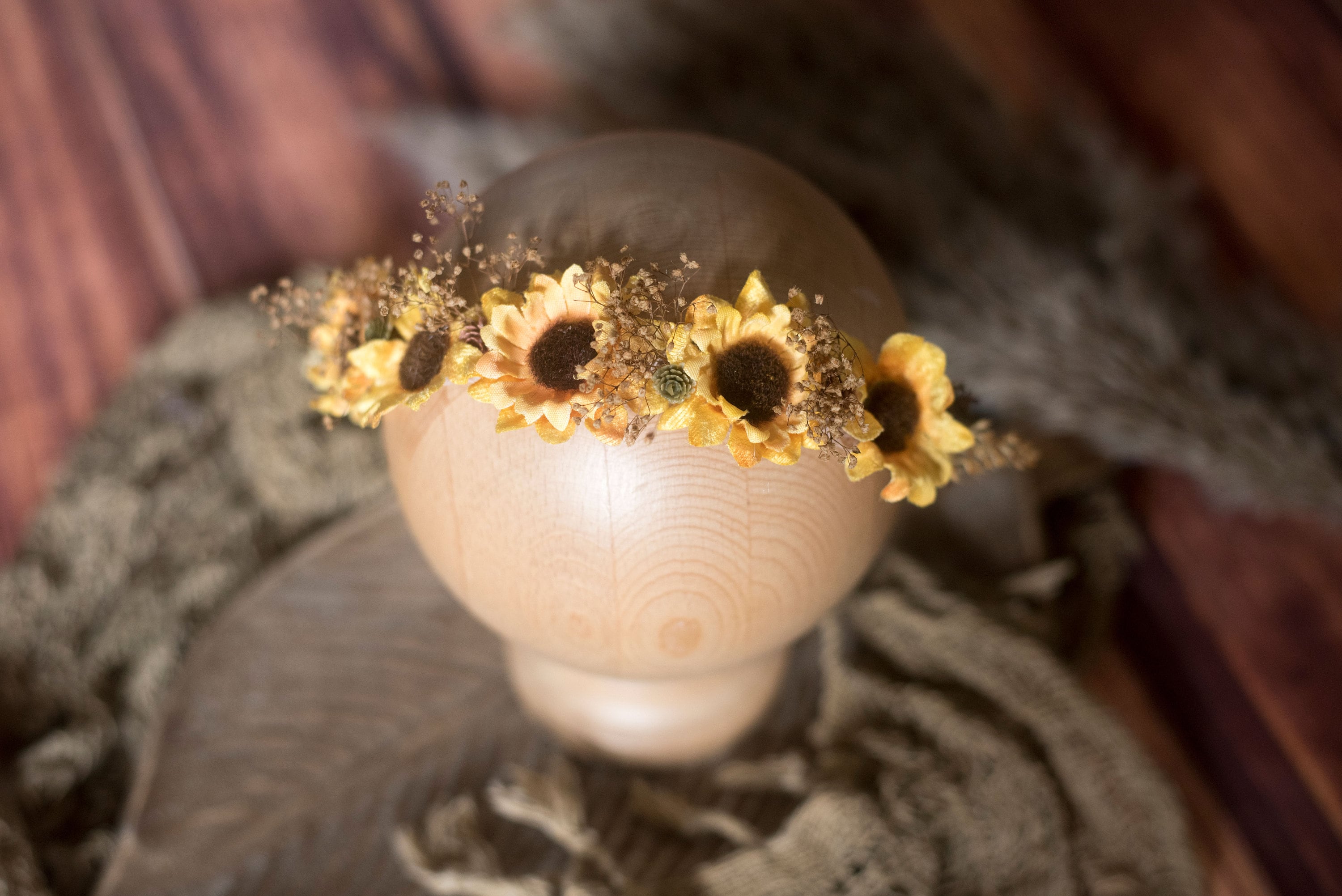 Daisies and Sunflowers For Ever! Halo Head Piece Sunflower Headpiece - Yellow Flower Halo Crown - Peacock  main image 2