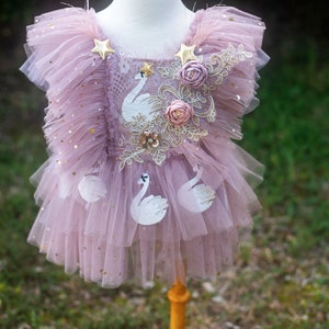 swan kid party dress Lavender Feather Girl Dress, Halloween Kids Costume, Fairy Dress, Swan Costume for Kids, Pageant Girl Dress,puffy Princess Themed Dress Tutu