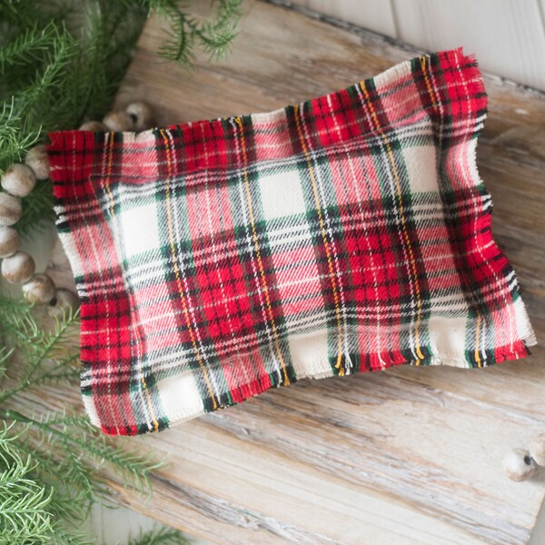 RTS, Newborn Posing Pillow, Christmas Pillow, Plaid pillow, Photo Prop, Newborn Props, Newborn Pillow, Rustic, Red, Green, White