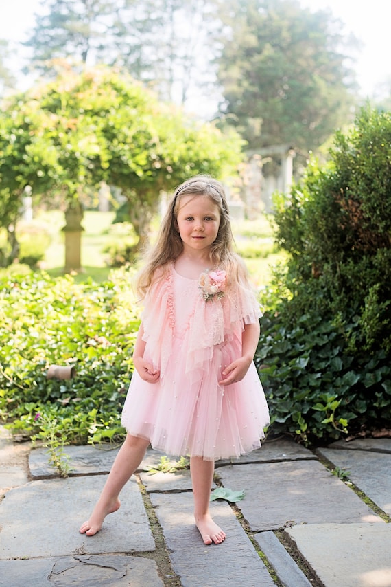 4t birthday dress SALE, RTS, Birthday Dress, 4T Dress, Pink Pearls Dress, Princess Dress,  Photo Prop, Tulle Ruffles Dress, Pink Dress, 3T Dress