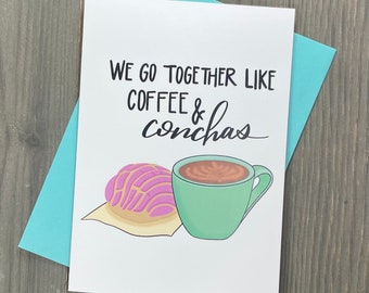 Conchas and coffee, Tarjeta de amor, Spanglish Card