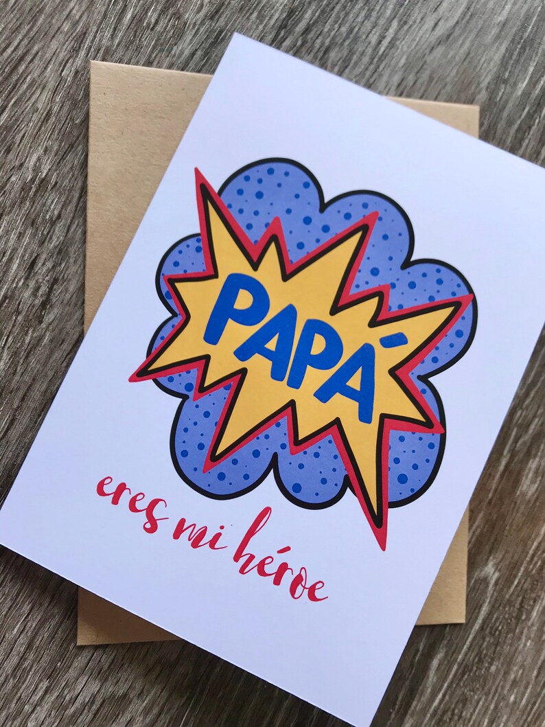 Papá Eres Mi Héroe Spanish Fathers Day Card Tarjeta Para - Etsy