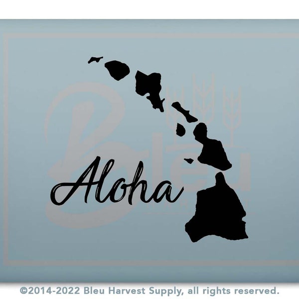 Aloha Mahalo / Hawaiian Islands / Decal Sticker Laptop MacBook  / Car Decal Sticker Vinyl Art