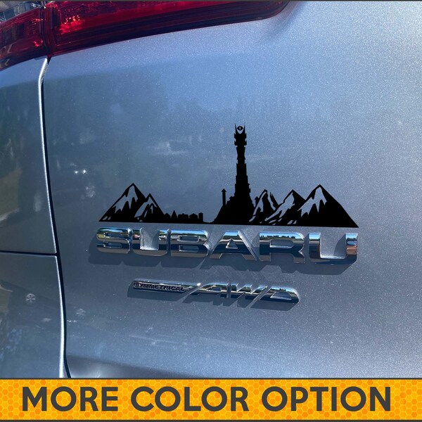 Eye of Sauron in Lord of the Rings, Trees and Mountain Decal , Car Emblem Graphic, Sticker for Trunk Rear, Subaru