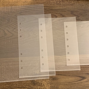 Pochette de rangement pour feuille de protection pour agenda en plastique transparent à 6 anneaux pour petite/ PM/ A7/ A6/ Medium/ MM/ A5/ Large/ GM/ Franklin Covey.