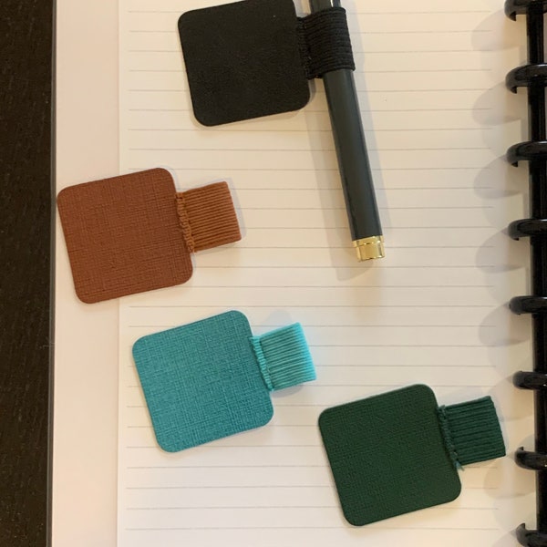 Self Sticking Leather Like Pen Loop/ Pen Holder for your Planner/ Journal/ Notebook/ Diary