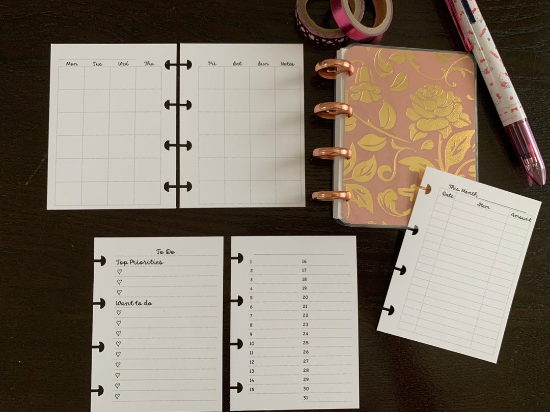 Happy Planner Micro Notes (3 X 4”) to Do List, Expense/ Password Log ...