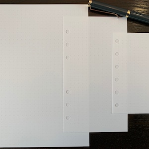 6 Ring Planner Binder Journaling Notebook Dotted 32lb 120gsm White Paper Inserts. 30 Sheets. A5, A6, A7, Personal, Personal Wide, Pocket