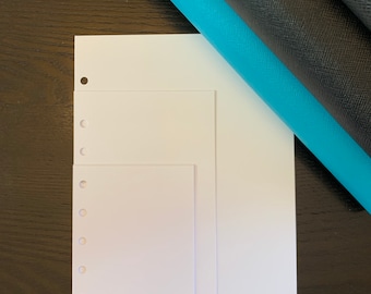 Plain Blank White Journaling 32lb White Paper Inserts for 6 Ring Planner. 30 Sheets. Small/ pocket/ a7/ pm/ medium/ true a6/ personal/ mm/A5