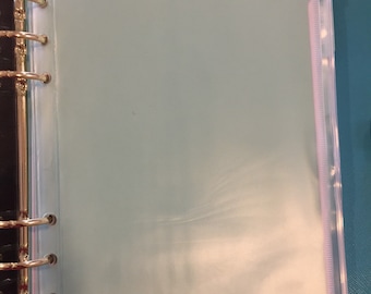 A5 Large 6 Ring Planner Clear Plastic Zip Pouch. DIY Budget Binder, Sticker Book