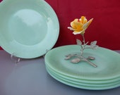 Vintage Fire king Jane Ray jadeite jade-ite dinner plates dish