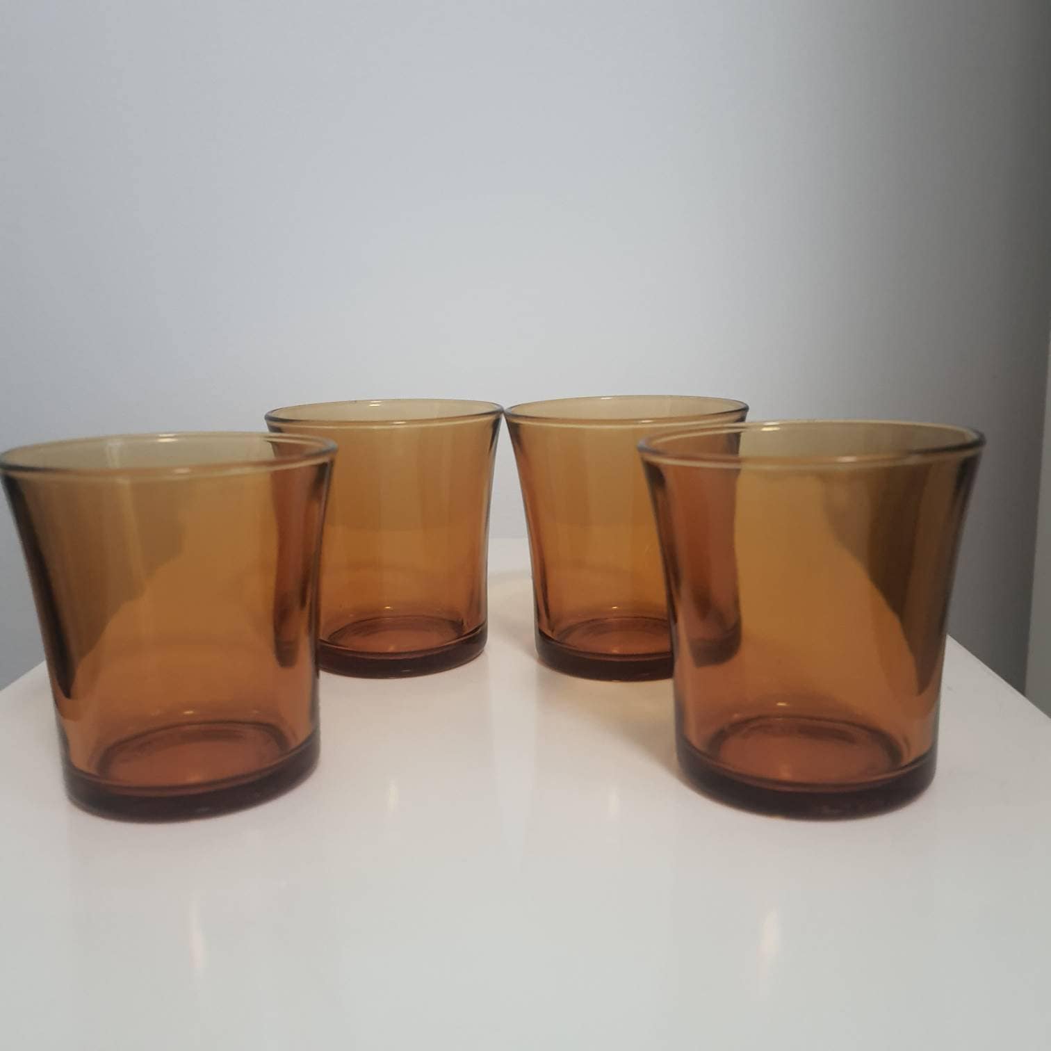 13 oz. Vintage Textured Amber Drinking Glasses (Set of 6)