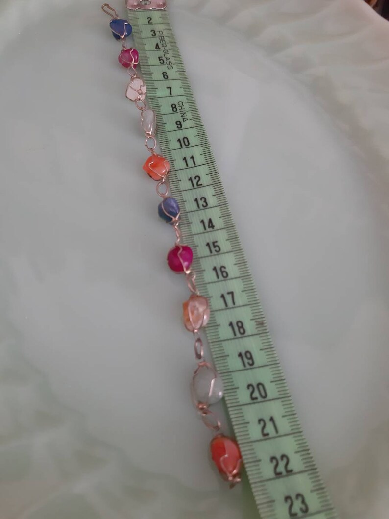 Vintage boho bohemian bracelet 70s hippie stones colourful