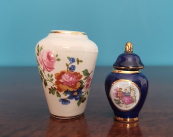 Miniature dollhouse vases Limoges set porcelain mini small set