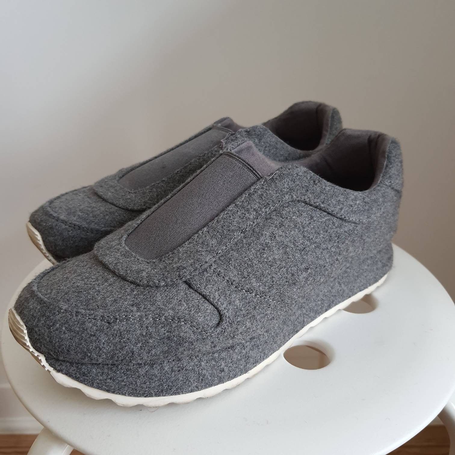 grey felt trainers