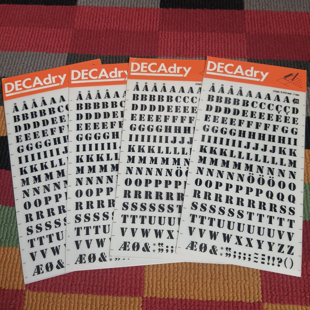 Lot of 4 Dry Transfer Sheets Letraset Rub on Letters Etsy