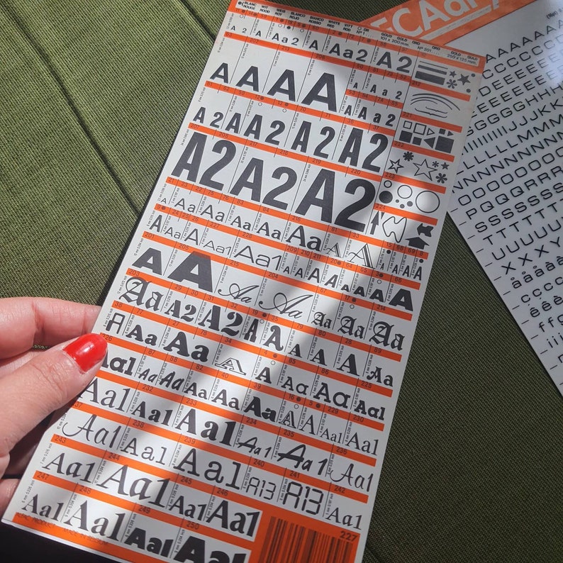 Lot of 2 Dry Transfer Sheets Font Number 227 Letraset Rub on Etsy