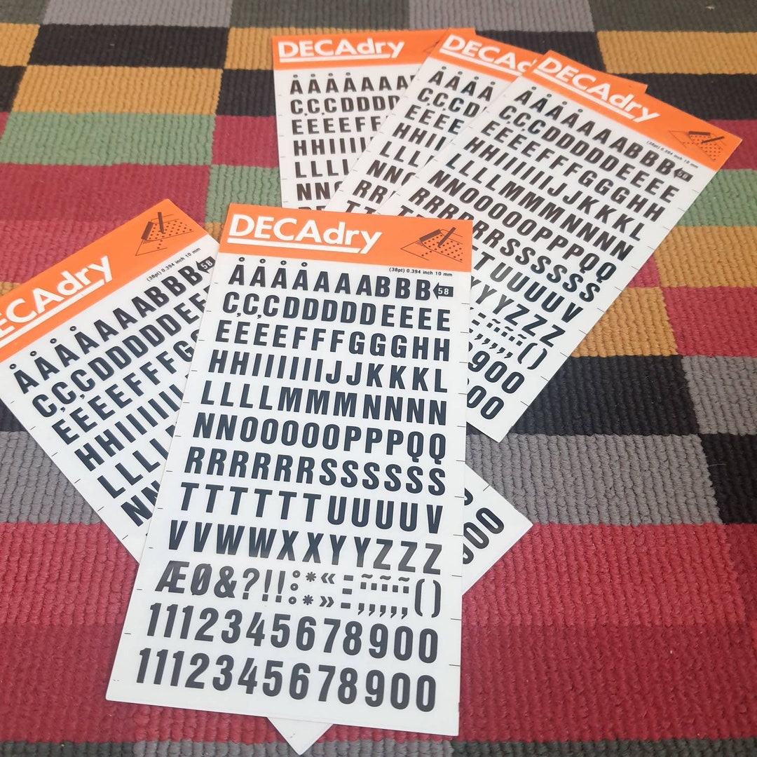 DECADRY Lot De 3 Chiffres Transferts DD71F 15mm Noir - Feuille De Chiffres Et Lettres Pour Tous Usages