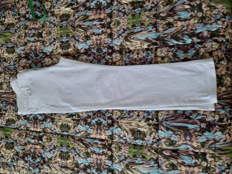 White elastic jeans white pants cotton straight jeans