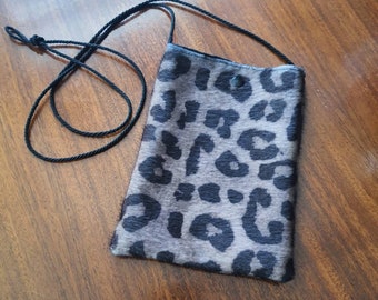 Animal print furry bag handbag crossbody bag purse