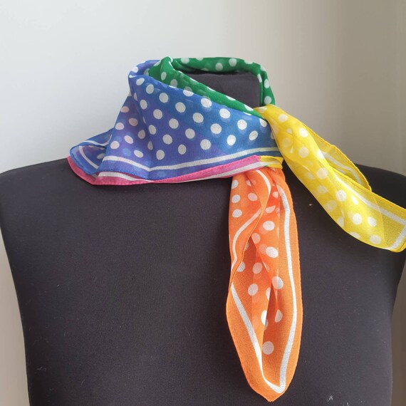 Vintage polka dots rainbow scarf