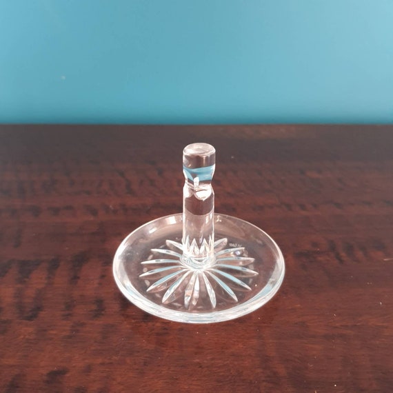Vintage royal crystal glass ring dish Atlantis Gem