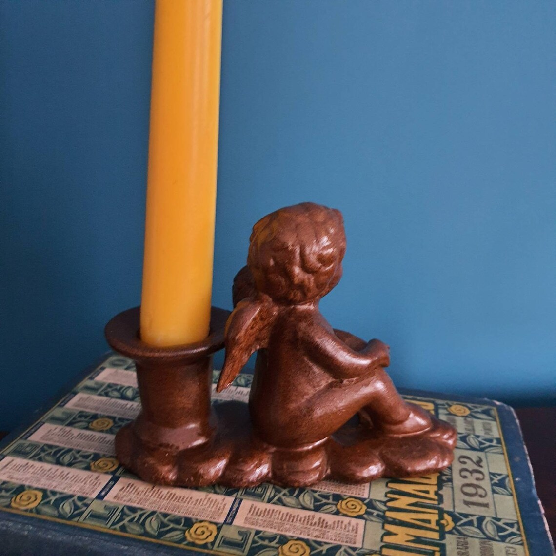 Vintage Ceramic Angel Candle Holder Candlsetick Holder Cherub Etsy