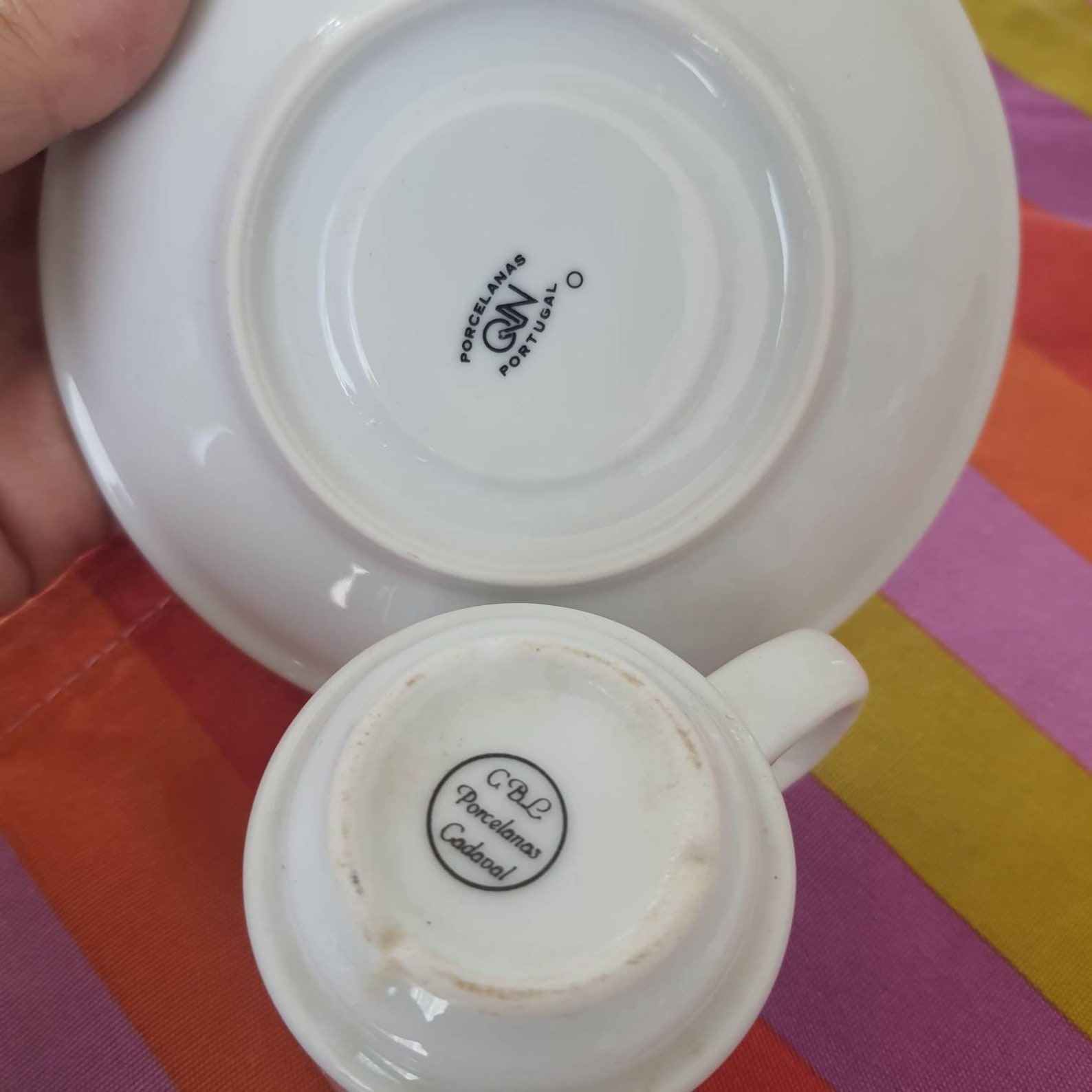 2x Vintage Portuguese Espresso Coffee Cups and Saucers Etsy